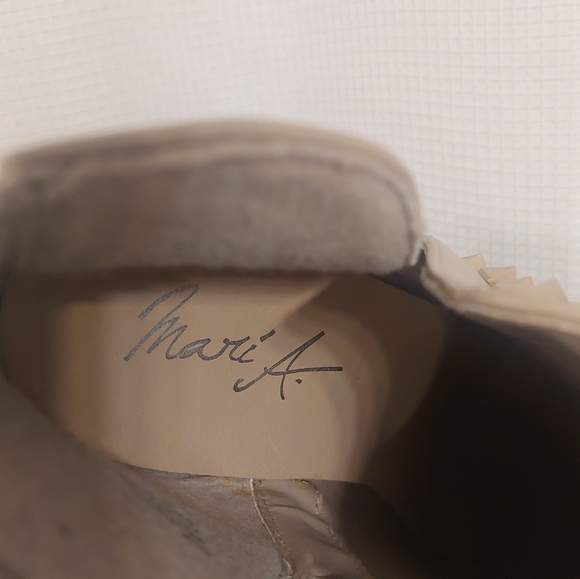 Mari A. Norma Taupe/ tan Chunky Block Heel Studded Booties - Picture 9 of 12